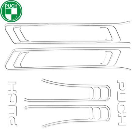 Klebersatz Tankabzug weiss PUCH Maxi links/rechts vorn/hinten